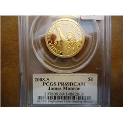 2008-S MONROE DOLLAR PCGS PR69 DCAM