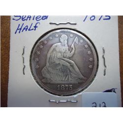 1875 SEATED LIBERTY HALF DOLLAR  (VERY GOOD)