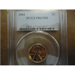 1961 LINCOLN CENT PCGS PR67RD