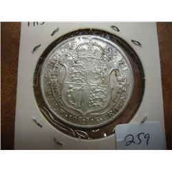 1915 GREAT BRITAIN SILVER HALF CROWN