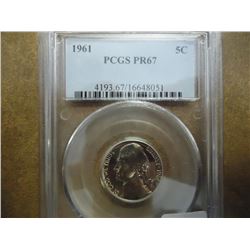 1961 JEFFERSON NICKEL PCGS PR67