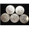 Image 1 : 5 ASSORTED 40% SILVER KENNEDY HALF DOLLARS