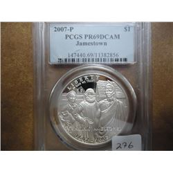 2007-P JAMESTOWN SILVER DOLLAR PCGS PR69 DCAM