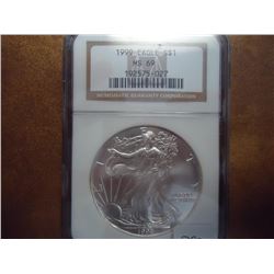 1999 AMERICAN SILVER EAGLE NGC MS69