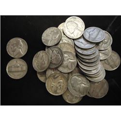 40 ASSORTED 35% SILVER JEFFERSON WAR NICKELS