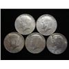 Image 1 : 5 ASSORTED 40% SILVER KENNEDY HALF DOLLARS