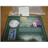 Image 1 : 1998 AMERICAN SILVER EAGLE & STAMP SET (AS SHOWN)