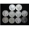 10 ASSORTED 1920'S MERCURY DIMES