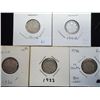 Image 1 : 1902-H,03-H,30,33 & 36 CANADA SILVER 10 CENTS