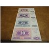 Image 2 : 4-1992 BOSNIA UNC CURRENCY 10,25,50 & 500 DINARAS