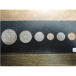 REPUBLIC OF DOMINICA 6 COIN SET DATES FROM 1939-55