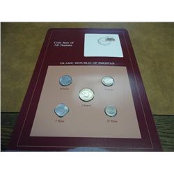 COIN SET OF ALL NATIONS "PAKISTAN" 5 COINS ON A