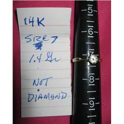 14 Kt. Gold Ladies Ring CZ.