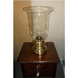 Large Brass & Glass Candle Holder