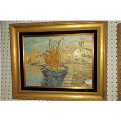 Seaside In France Signed Oil On Canvas