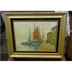 Seaside of France Painting Signed