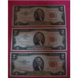 3-Two Dollar Red Seals