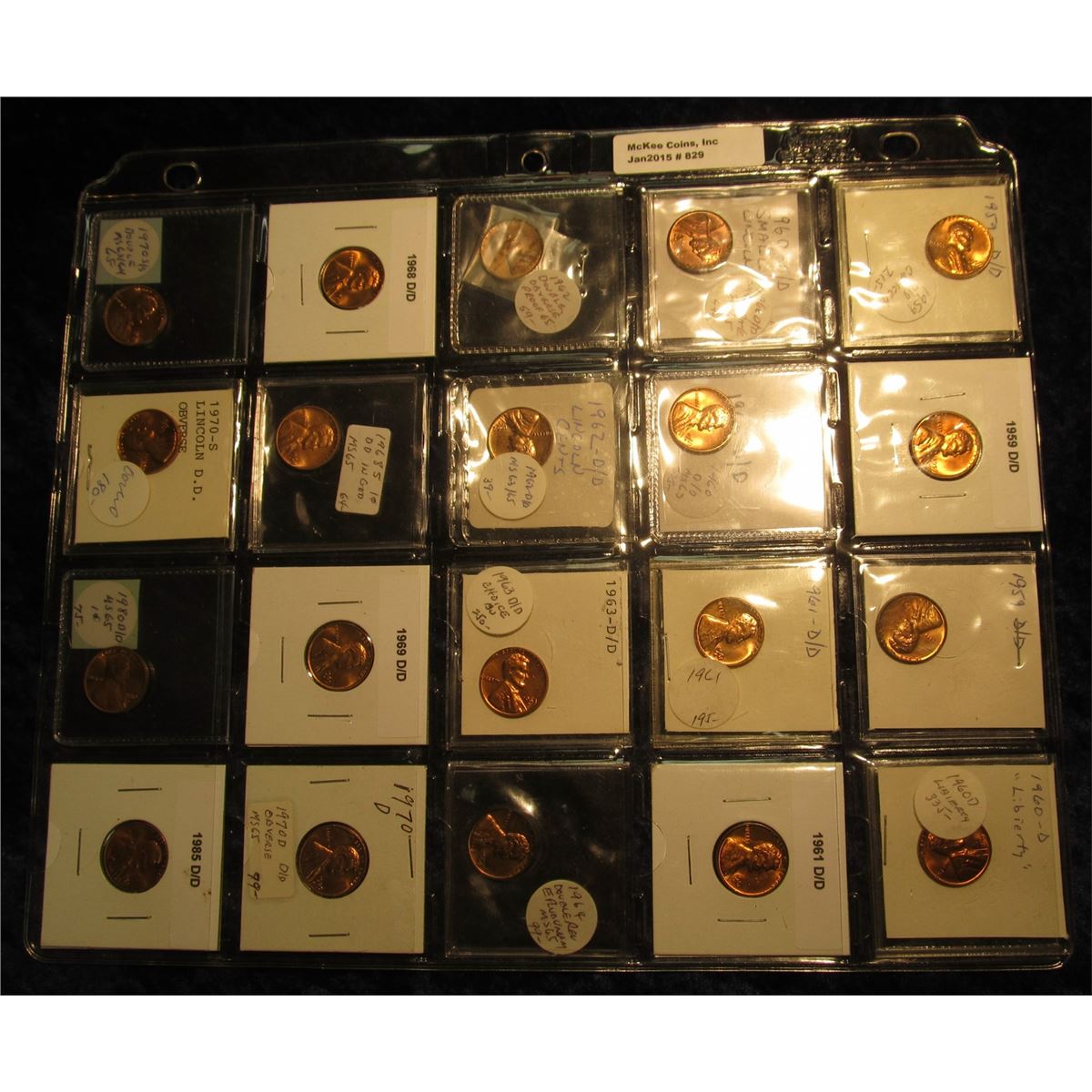 829. (20) Lincoln Cent “Cherry Pickers” varieties – includes repunched ...
