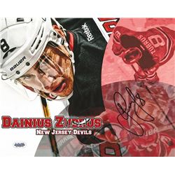 Dainius Zubrus Signed Devils 8x10 Photo (In The Game)