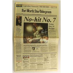 Nolan Ryan Signed Vintage Fort Worth Star-Telegram Newspaper Dated May 2, 1991 (Ryan Hologram)