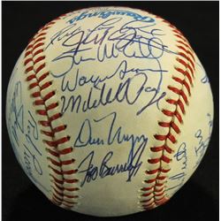 1982 Oakland Athletics Team-Signed OAL Baseball With (29) Including Mitchell Page, Jimmy Sexton, Rob