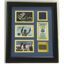 Jimmie Johnson NASCAR 10x12 Custom Framed Display Piece with Race Used Sheet Metal & Tire Rubber (Mo