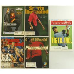 Lot of (5) Sports Magazines with Tiger Woods & Miles Simon