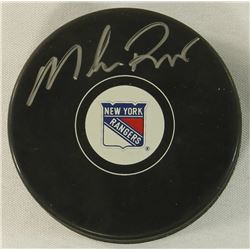 Mike Richter Signed Rangers Logo Hockey Puck (Steiner COA)