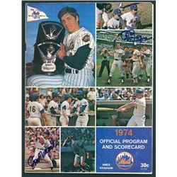 Jon Matlack & Cleon Jones Signed 1974 Mets Program (PSA COA)