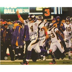 Brett Favre Signed Vikings 16x20 Photo Inscribed "500 Tds / 70,000 Yds / 10-11-10" (Favre COA)