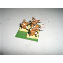 VINTAGE TOY SOLDIERS 4 TOTAL AFRICAN SOLDIERS *HAND PAINTED & PLASTIC* THEY ARE GLUED TO CARD!!