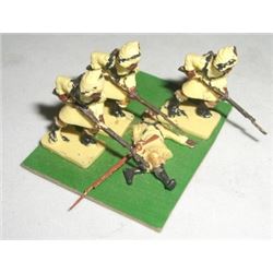 VINTAGE TOY SOLDIERS 4 TOTAL AFRICAN SOLDIERS INCLUDES 1 FALLEN *HAND PAINTED & PLASTIC* THEY ARE GL