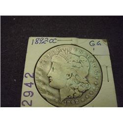 1892-CC Morgan Dollar Morgan. Rare Date