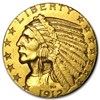 Image 1 : $2 1/2 GOLD INDIAN ( MINTED 1908-1929) Date not specified