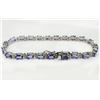 Image 1 : TANZANITE 10.09CT,   14K W/G BRACELET 8.01GRAM / DIAMOND 0.30CT