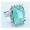 Image 2 : COPPER BEARRING PARAIBA TOURMALINE 6.15CT, 14K W/G RING 7.20GRAM / DIAMOND 1.05CT