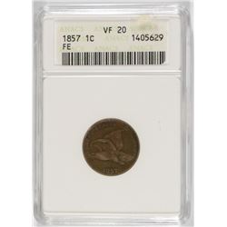 1857 FLYING EAGLE CENT, ANACS VF-20