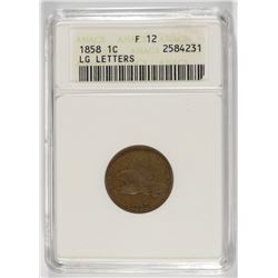 1858 FLYING EAGLE CENT, ANACS FINE-12