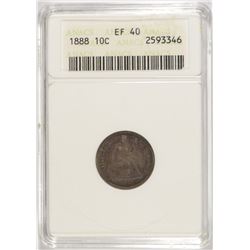 1888 SEATED DIME, ANACS XF-40