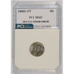 1960-D ROOSEVELT DIME, PCI MS-67 FULL TORCH! LISTS FOR $525.00
