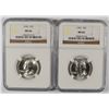 Image 1 : LOT OF ( 2 ) 1955 WASHINGTON QUARTERS,  NGC  MS-66