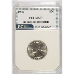 1956 WASHINGTON QUARTER, PCI MS-67