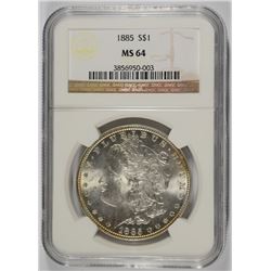 1885 MORGAN DOLLAR NGC MS-64 NICE TONE
