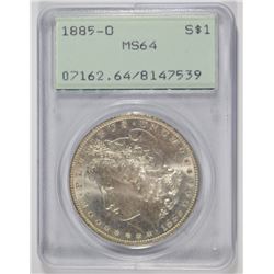 1885-O MORGAN DOLLAR PCGS MS-64 RATTLER