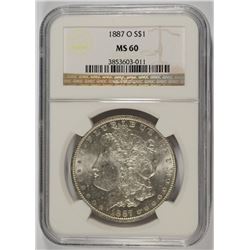 1887-O MORGAN DOLLAR NGC MS-60