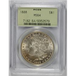 1888 MORGAN DOLLAR PCGS MS-64 OLD GREEN HOLDER