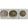 Image 2 : HALF DOLLAR LOT; 1916 D Mint mark Obv., 1945 MS & 1946 Circ. WALKING LIBERTY'S