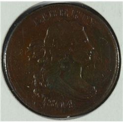 1804 HALF CENT AU-58+++