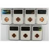 Image 2 : LOT OF ( 7 ) 1957-D LINCOLN CENTS, NGC MS-66 RED