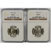 Image 1 : LOT OF ( 2 ) 1953-D WASHINGTON QUARTERS, NGC  MS-65